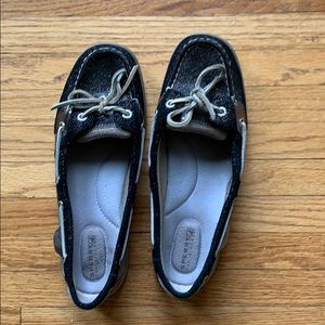 Sperry black slip on shoes